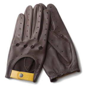 cafe leather driving gloves black coffee