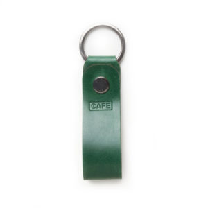 cafe leather key chain green