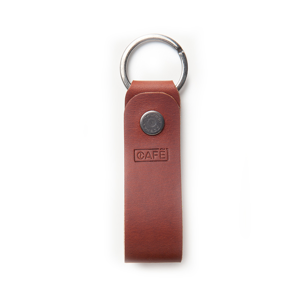 Cafe leather key chain roasted