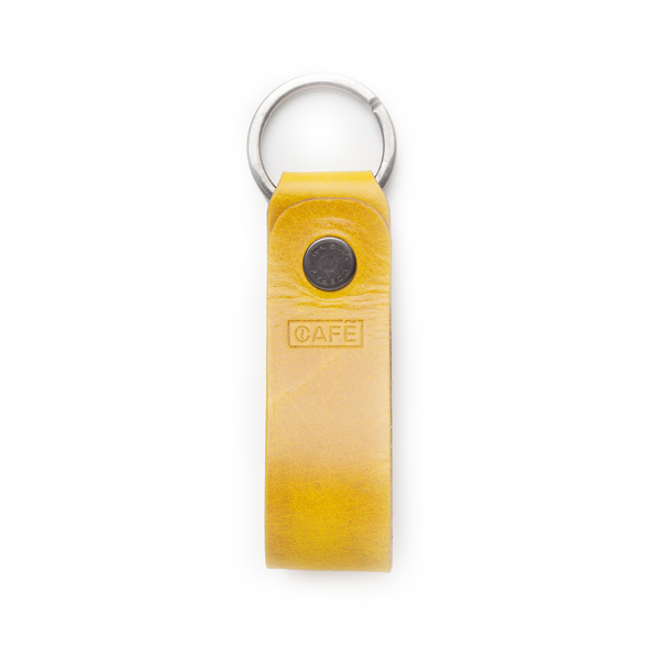 Cafe leather key chain yellow